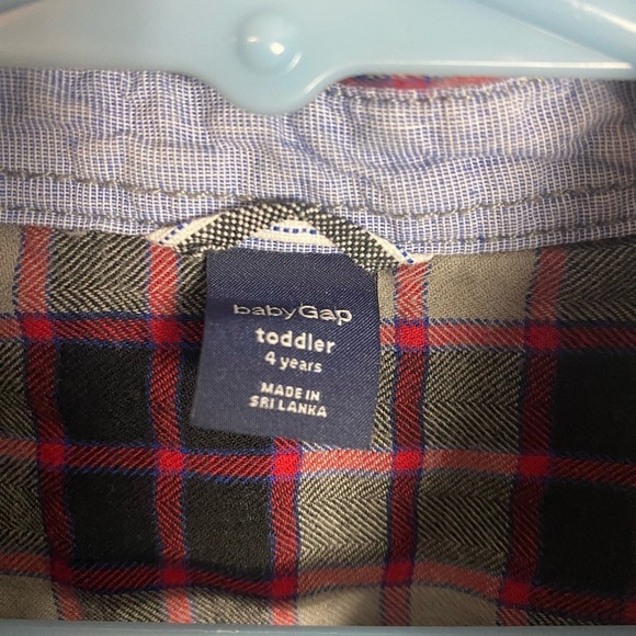 Plaid Kids Shirt - Red and Black - Picture 3 of 3